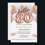 ピンクグリッターバルーン80th誕生日パーティー 招待状<br><div class="desc">上エレガントにフェイク銀とピンクのグリッターのバ縁どーン。すべての文字は調整可能で、簡単は独自のパーティーニーズに合わせて変更できる。誕生日パーティーテンプレートデザイン。</div>