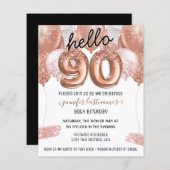 ピンクグリッターバルーン90th Birthday Party (正面/裏面)