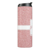 ピンクグリッターパーソナライズされたサーマルタンブラー タンブラー (回転左)