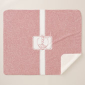 ピンクグリッターパーソナライズされたシェルパブランケット シェルパブランケット (正面(横))