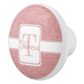 ピンクグリッターパーソナライズされたセラミックプル セラミックノブ (右)