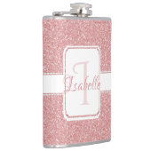 ピンクグリッターパーソナライズされたフラスコ フラスク (右)