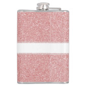 ピンクグリッターパーソナライズされたフラスコ フラスク (裏面)