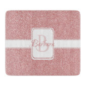 ピンクグリッターパーソナライズされた切削盤 カッティングボード (正面)