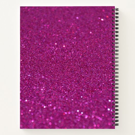 ピンクグリッターパーソナライズされた名前をカスタムするカワイトガールズ ノートブック (裏面)