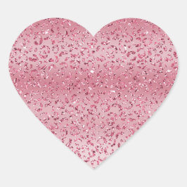 ピンクグリッターヒョウグラデーション ハートシール