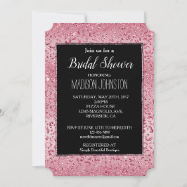 ピンクグリッターヒョウグラデーション 招待状