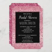 ピンクグリッターヒョウグラデーション 招待状 (正面/裏面)