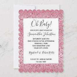 ピンクグリッターヒョウグラデーション 招待状