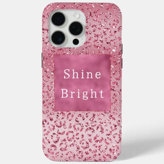 ピンクグリッターヒョウグラデーション Case-Mate iPhoneケース (裏面)