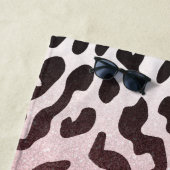 ピンクグリッターヒョウ皮 ビーチタオル (インサイチュ)