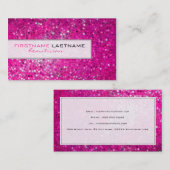 ピンクグリッタービューティシアン名刺 名刺 (正面/裏面)