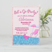 ピンクグリッタービーチパーティー 招待状 (スタンド正面)