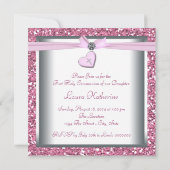 ピンクグリッターピンククロスファースト聖体 招待状 (裏面)