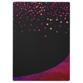 ピンクグリッターフェイクスパークル紙吹雪モダン クリップボード (裏面)