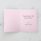 ピンクグリッターフォトコラージュハッピーバースデー カード (内部)