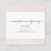 ピンクグリッターフォトコラージュ美容師 スクエア名刺 (裏面)