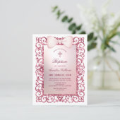 ピンクグリッターフレームバプテスマ 招待状 (スタンド正面)
