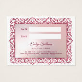 ピンクグリッターフレームボウアポイントメントカード (裏面)