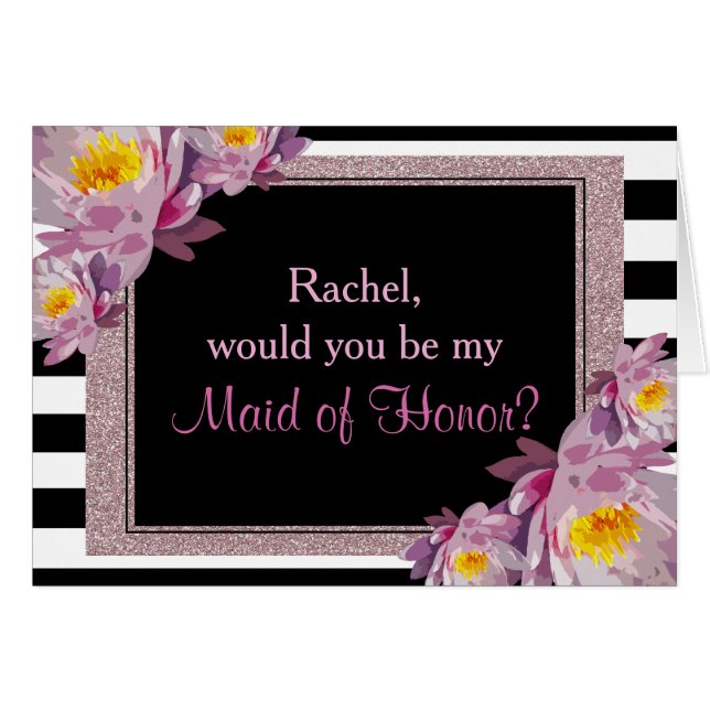 ピンクグリッターフローラが私のメイド・オブ・オーナー（花嫁付き添い人） (正面横)