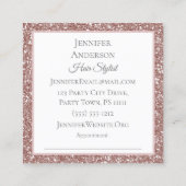 ピンクグリッターフローラアポイントメント名刺 スクエア名刺 (裏面)