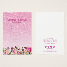 ピンクグリッターフローライヤリングディスプレイ