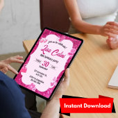 ピンクグリッターフローラガール誕生日招待状 招待状