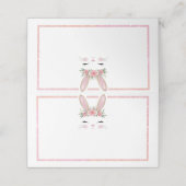 ピンクグリッターフローラバニー誕生日座席表 プレイスカード (外部開封)