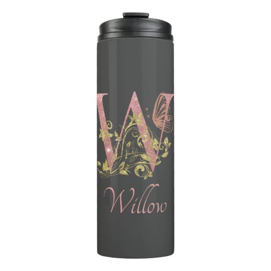 ピンクグリッターフローラW タンブラー (正面)