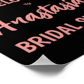 ピンクグリッターブライダルシャワー歓迎 ポスター (角)