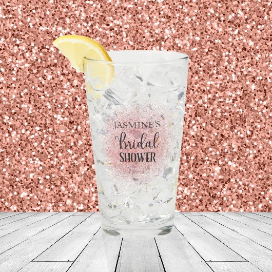 ピンクグリッターブライダルシャワー花びらとプロセッコ タンブラーグラス