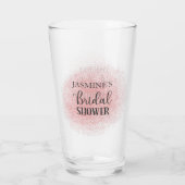 ピンクグリッターブライダルシャワー花びらとプロセッコ タンブラーグラス (裏面)