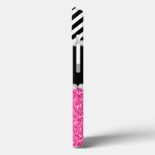 ピンクグリッターブラックシェモノグラムのブロン Case-Mate iPhoneケース (裏面 / 左)