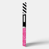 ピンクグリッターブラックシェモノグラムのブロン Case-Mate iPhoneケース (裏面 / 右)