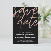 ピンクグリッターブラックトレンディーエレガントウェディング セーブザデート (スタンド正面)