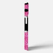 ピンクグリッターブラック水玉模様 モノグラムの Case-Mate iPhoneケース (裏面 / 右)