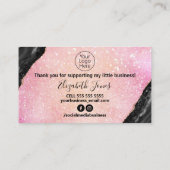ピンクグリッターブラック購入ありがとう 名刺 (裏面)