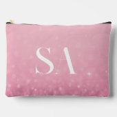 ピンクグリッタープリントカットソーバッグとイニシャル アクセサリーポーチ (正面)