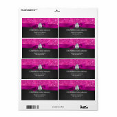 ピンクグリッターベビーシャワーシャルボードウォーターボトル ラベル (フルシート)