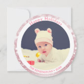 ピンクグリッターベビー写真 シーズンカード (正面)