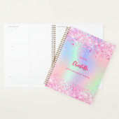 ピンクグリッターホログラフィック名2026 プランナー手帳 (ディスプレー)