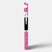 ピンクグリッターホワイト水玉模様 モノグラムの Case-Mate iPhoneケース (裏面 / 左)