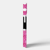 ピンクグリッターホワイト水玉模様 モノグラムの Case-Mate iPhoneケース (裏面 / 右)