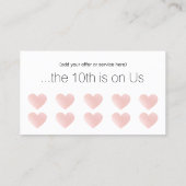 ピンクグリッターホワイト10パンチサロン顧客ロイヤリティ ロイヤリティカード (裏面)