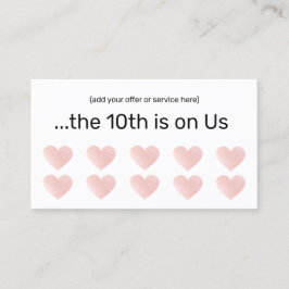 ピンクグリッターホワイト10パンチサロン顧客ロイヤリティ ロイヤリティカード