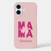 ピンクグリッターボウMAMAコケット風母の日ギフト Case-Mate iPhoneケース (裏面)
