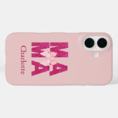 ピンクグリッターボウMAMAコケット風母の日ギフト Case-Mate iPhoneケース (裏面 (横))