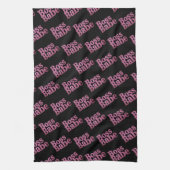 ピンクグリッターボスバベ キッチンタオル (縦)