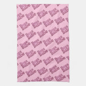 ピンクグリッターボスバベ キッチンタオル (縦)
