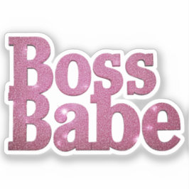 ピンクグリッターボスバベ シール